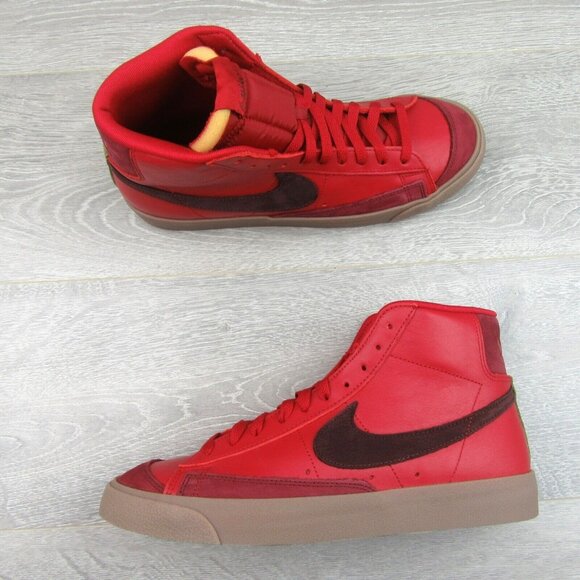 Nike Blazer Mid '77 Vintage Skate Shoes Mens Size 10 Red Burgundy NEW - Picture 2 of 13